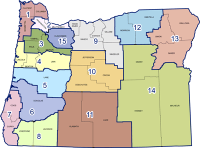 Oregon Regionalization Map